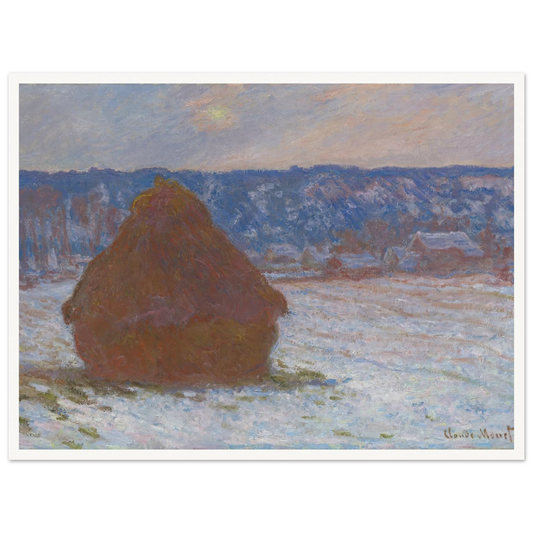 Stack of Wheat (Snow Effect, Overcast Day) (1890-91) Art Print | Claude Monet-Quipham Collections