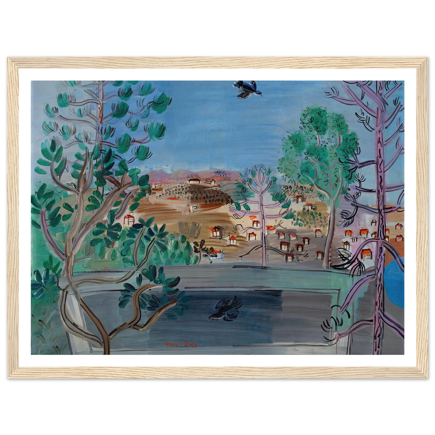 Le réservoir à Golfe-Juan, à l’oiseau (1927) Art Print | Raoul Dufy-Quipham Collections