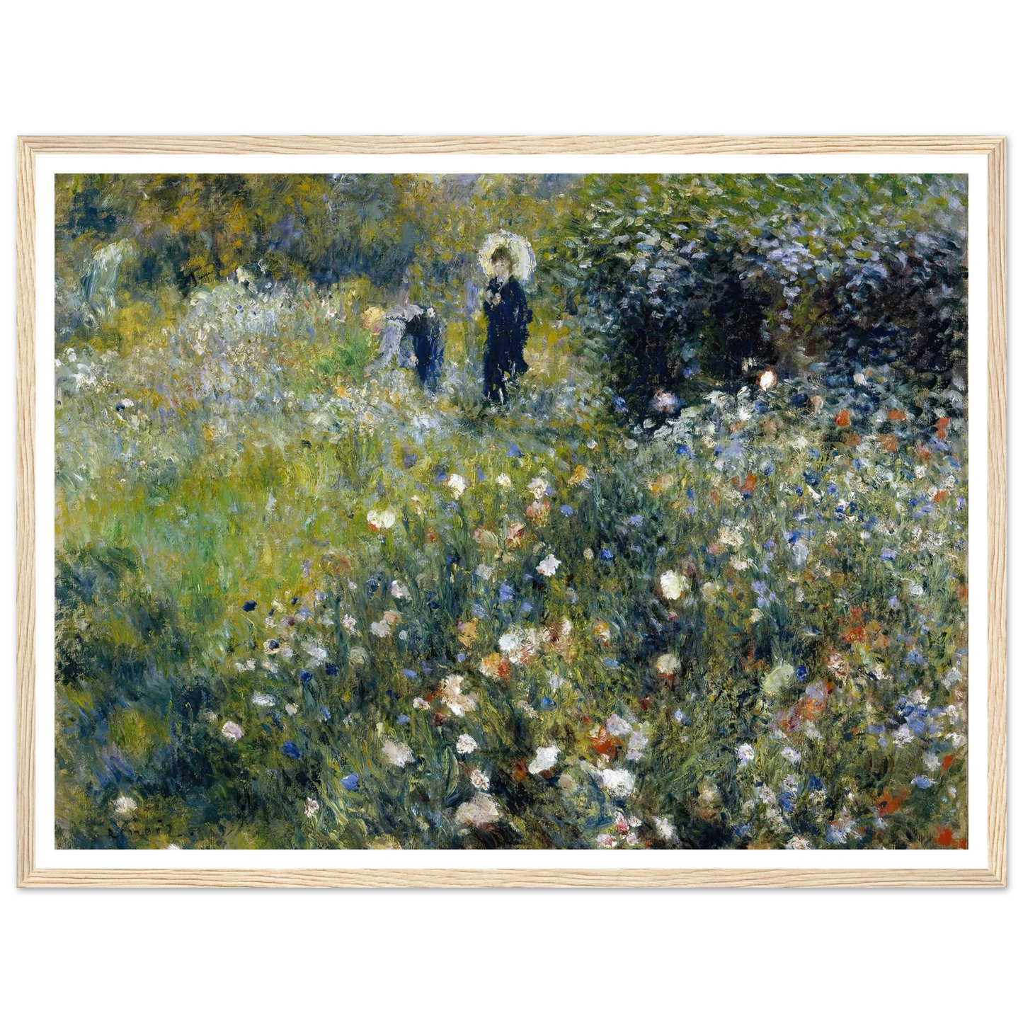 Woman with a Parasol in a Garden (1875) Art Print | Pierre Auguste Renoir-Quipham Collections