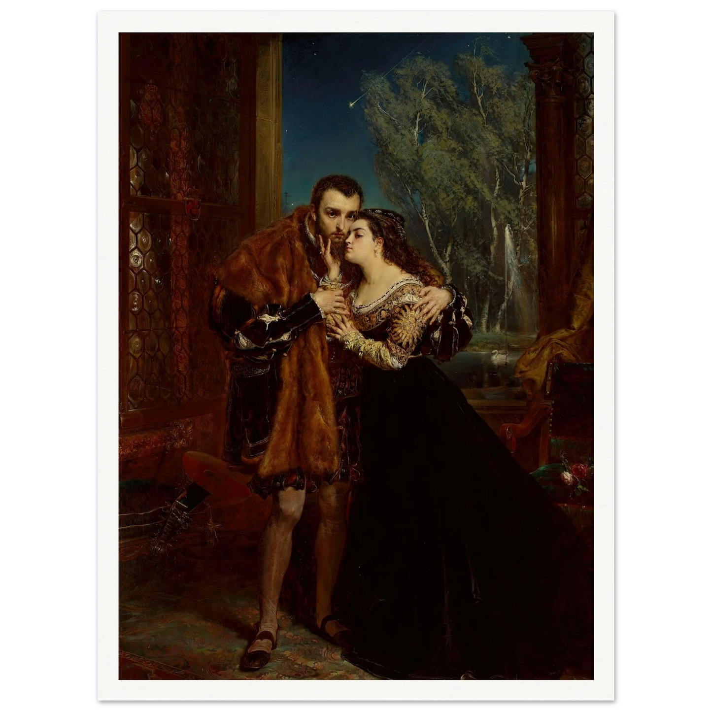 Sigismund Augustus with Barbara at the Radziwiłł court in Vilnius (1867) Art Print | Jan Matejko-Quipham Collections