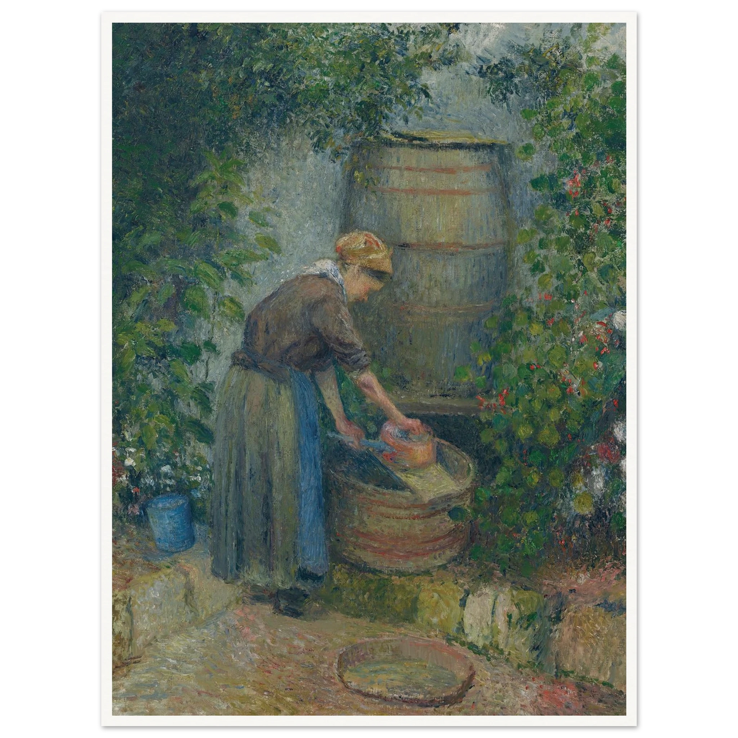 Femme lavant une casserole (1879) Art Print | Camille Pissarro-Quipham Collections