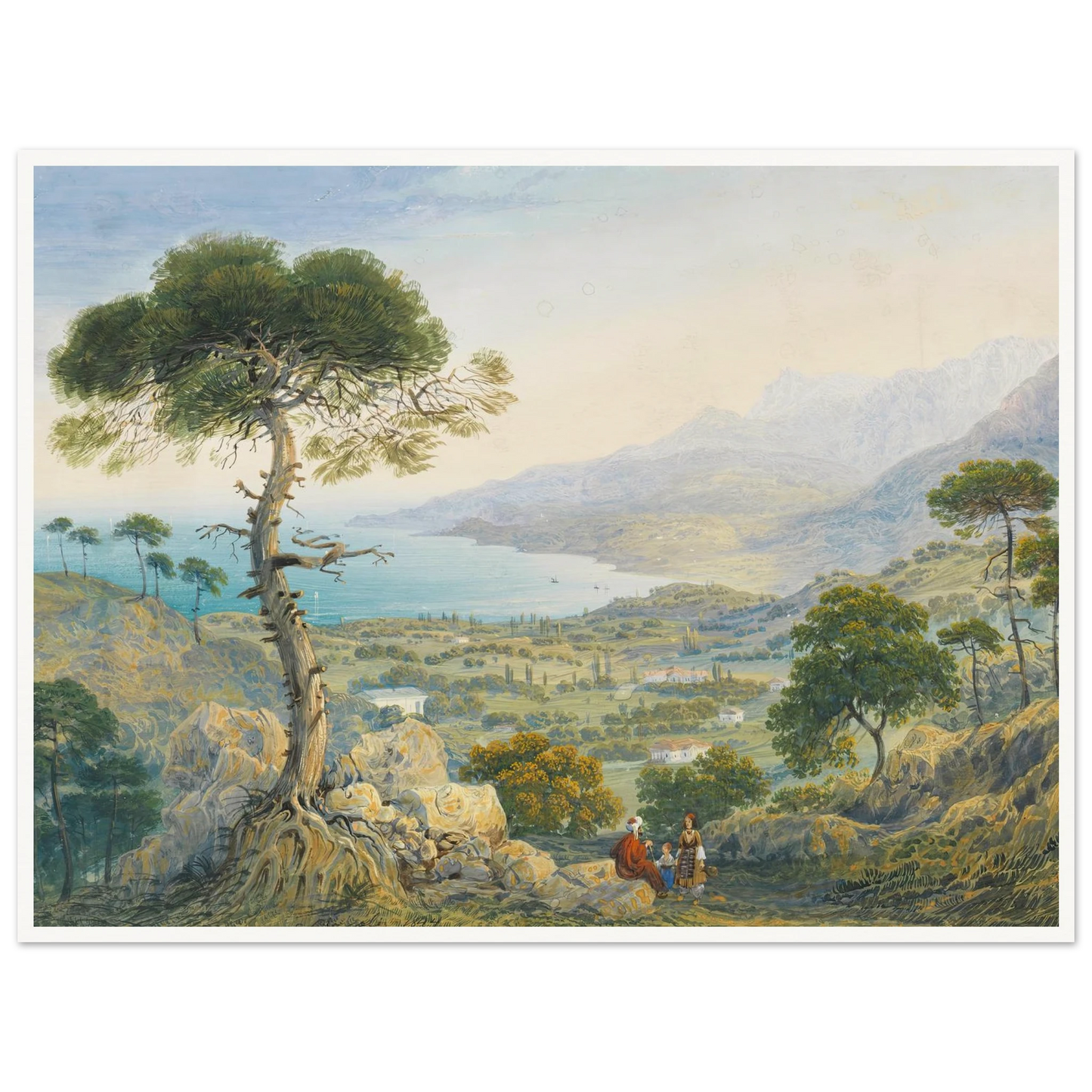 Krimlandschaft mit Meeresbucht (1844) Art Print | Carlo Bossoli-Quipham Collections