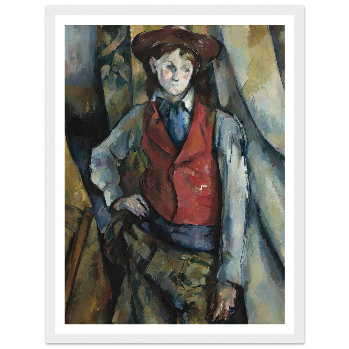 Boy in a Red Waistcoat (1888-1890) Art Print | Paul Cezanne-Quipham Collections