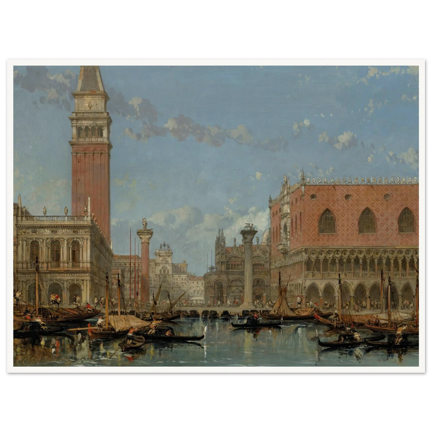 Piazza of St Mark from the Canal, Venice (1860) Art Print | David Roberts-Quipham Collections