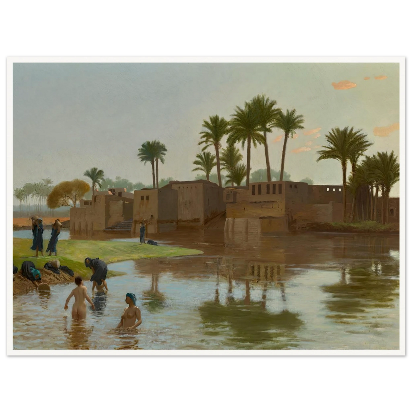 Femmes fellahs au bain Art Print | Jean Leon Gerome-Quipham Collections