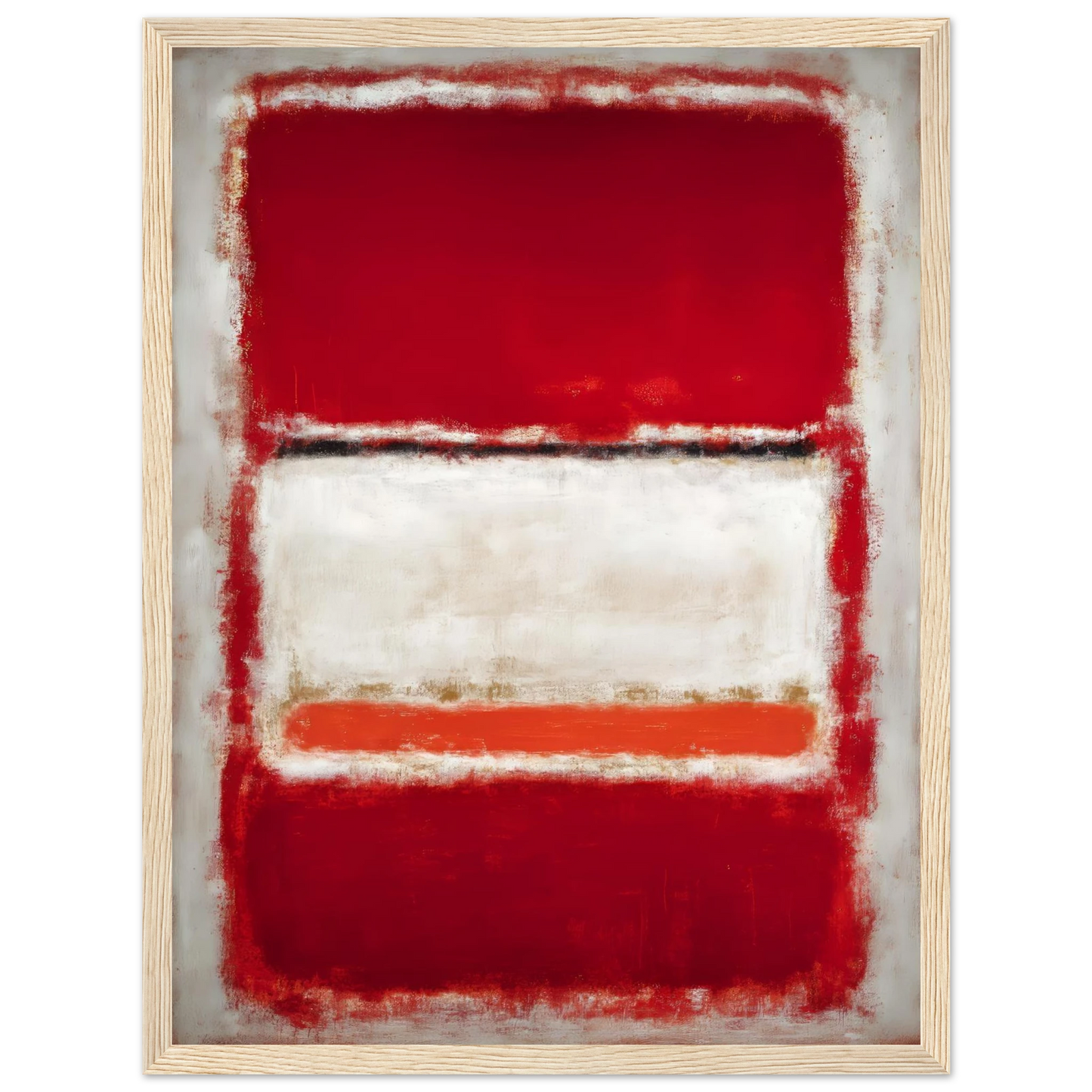 Red and White Blocks - Framed Poster - 30x40 cm / 12x16″ - Black frame