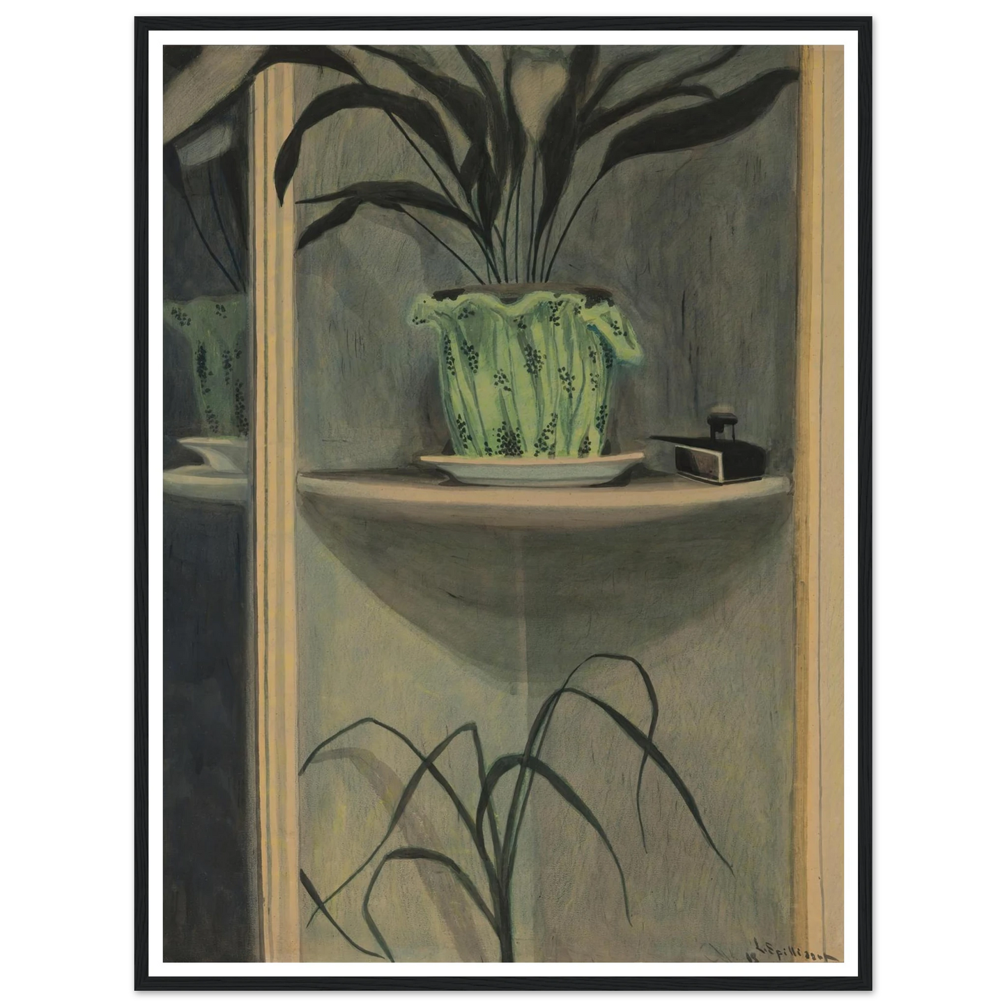 Planten, inktpot en spiegel (1908) Art Print | Leon Spilliaert-Quipham Collections