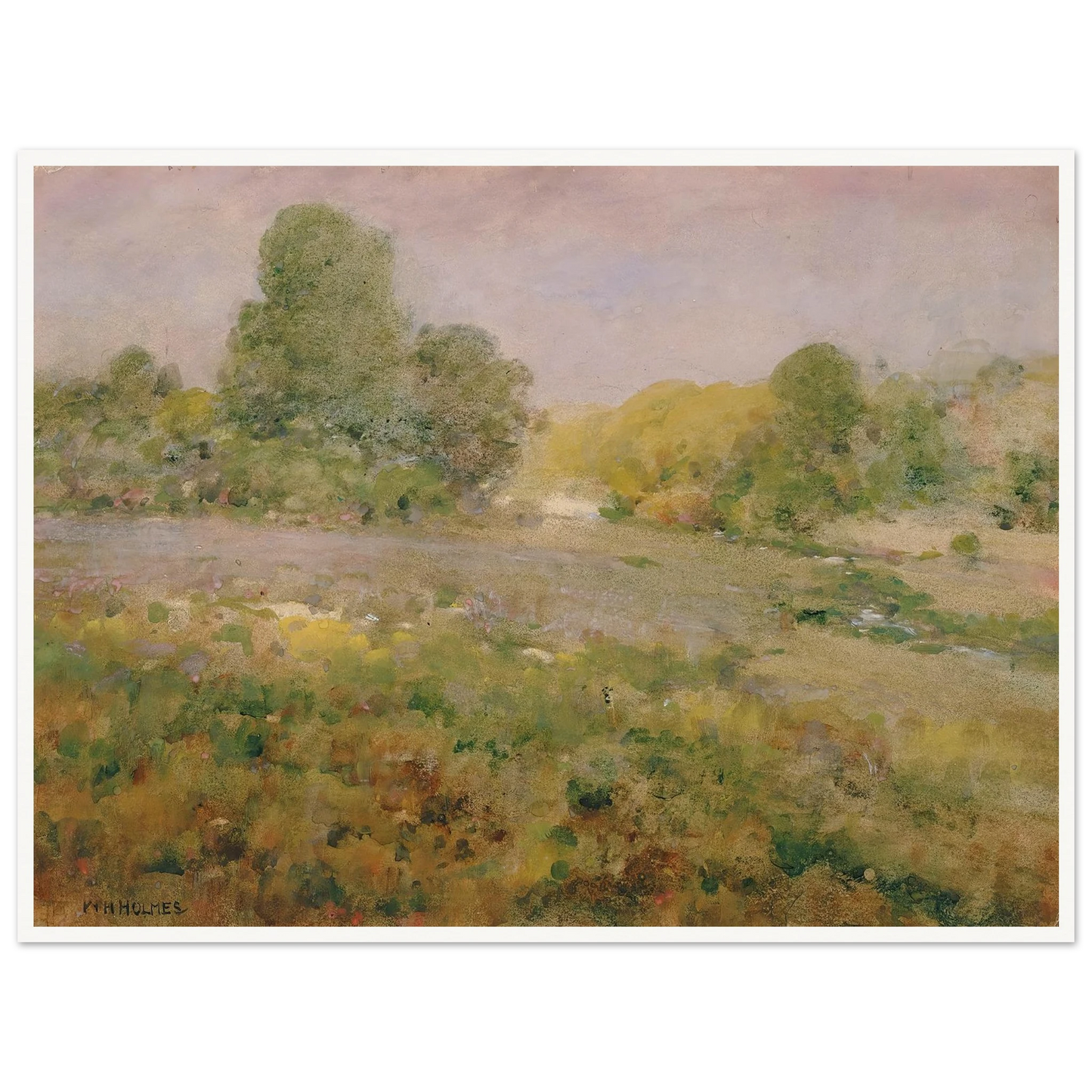 Field Of Varicolored Grasses In Late Summer (In The Virginia Hills) Art Print | William Henry Holmes-Quipham Collections