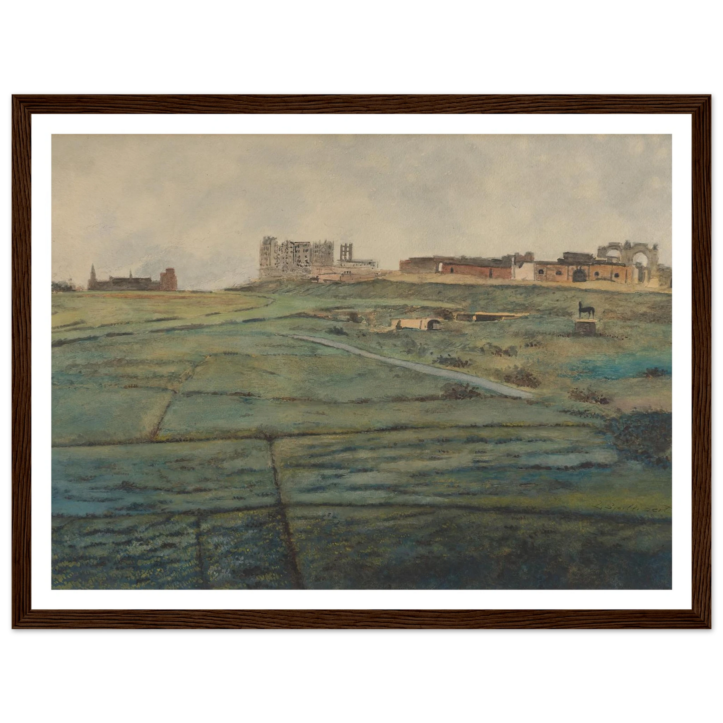 De Wellingtonrenbaan en het Royal Palace Hotel te Oostende kort na de Tweede Wereldoorlog (1945) Art Print | Leon Spilliaert-Quipham Collections