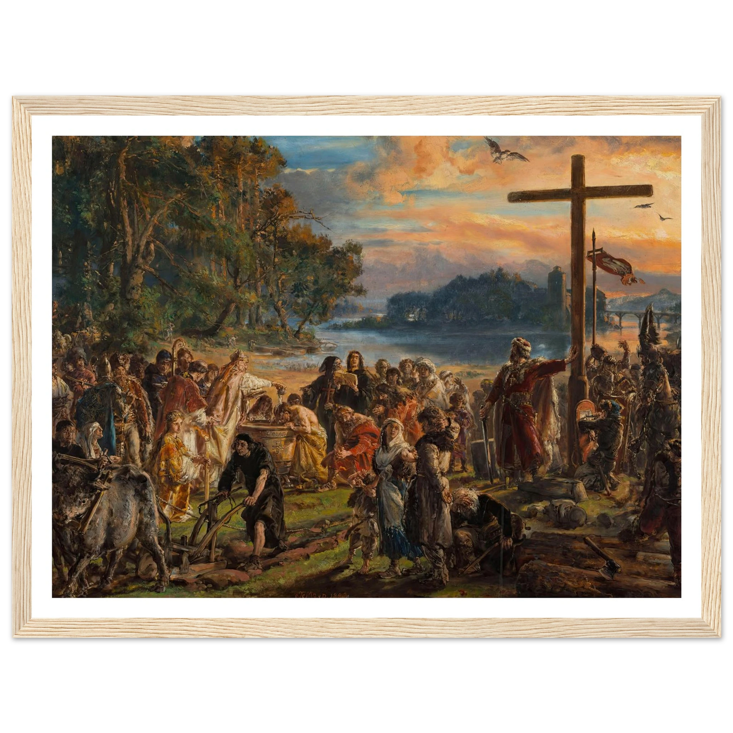 Adoption of Christianity, 965 AD, from the series “History of Civilization in Poland” (1889) Art Print | Jan Matejko-Quipham Collections