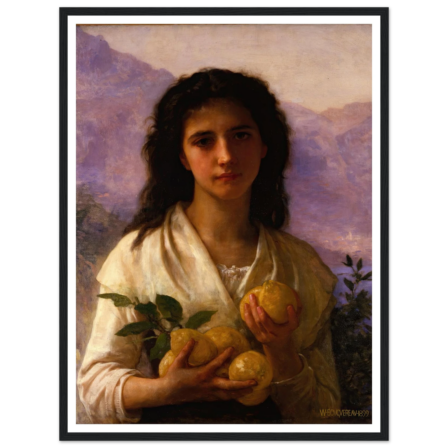 Girl Holding Lemons (1899) Art Print | William Bouguereau-Quipham Collections
