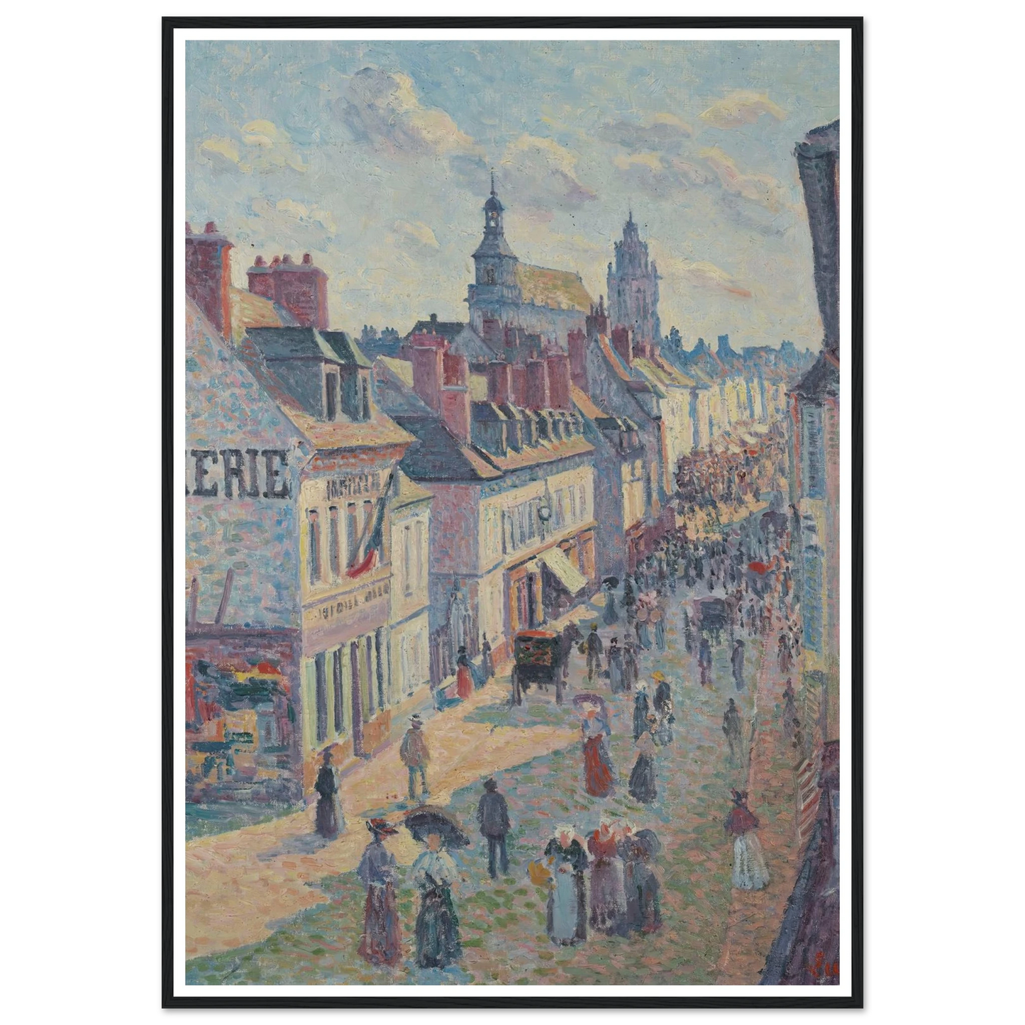 Jour de marché à Gisors (rue Cappeville) (1897) Art Print | Maximilien Luce-Quipham Collections