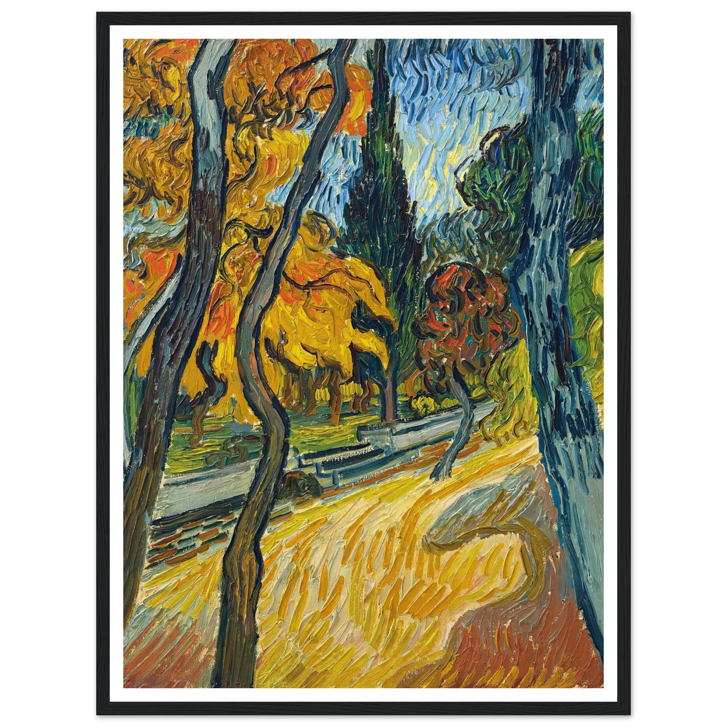 Arbres dans le jardin de l’asile (1889) Art Print | Vincent van Gogh-Quipham Collections