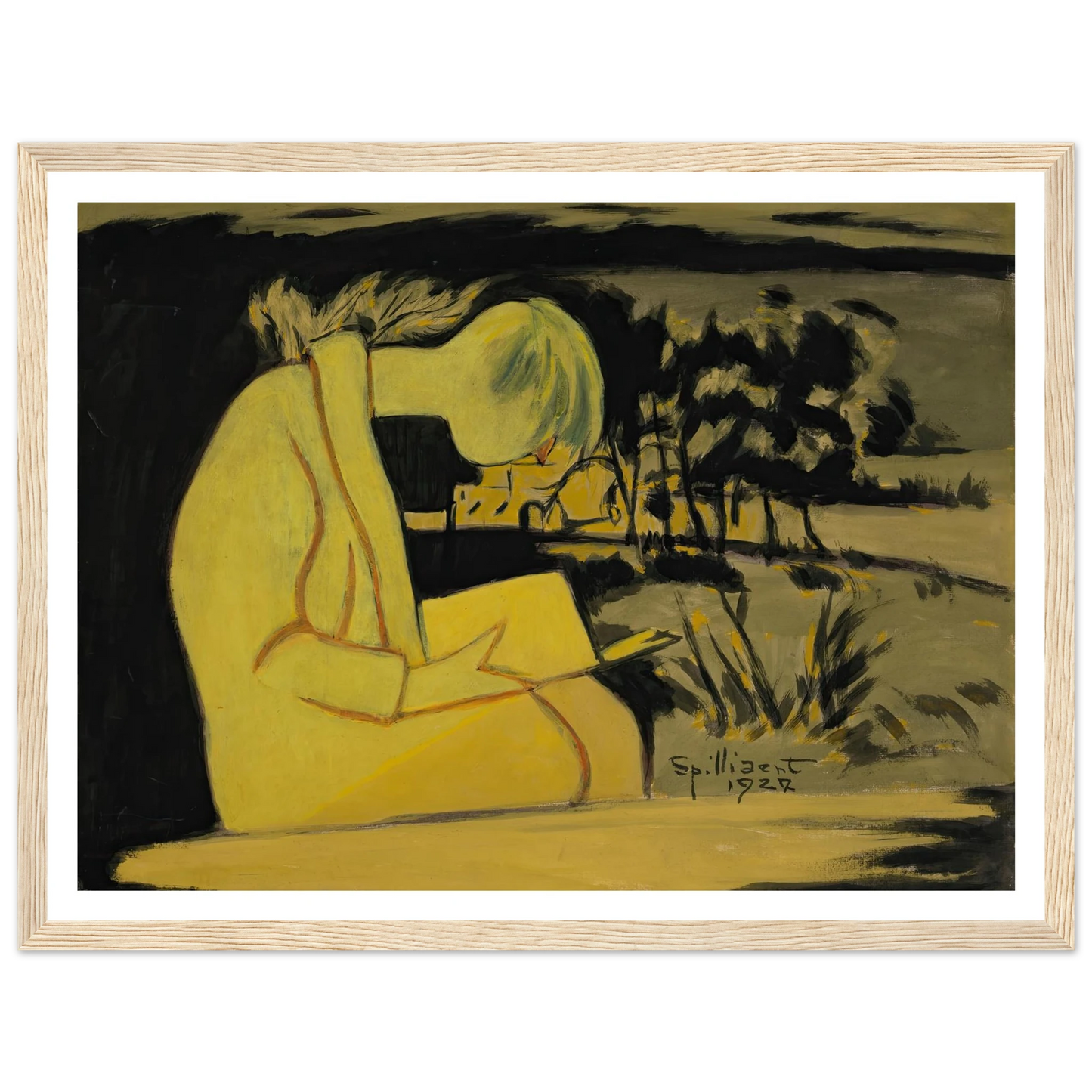 Jeune fille en jaune, lisant (1927) Art Print | Leon Spilliaert-Quipham Collections