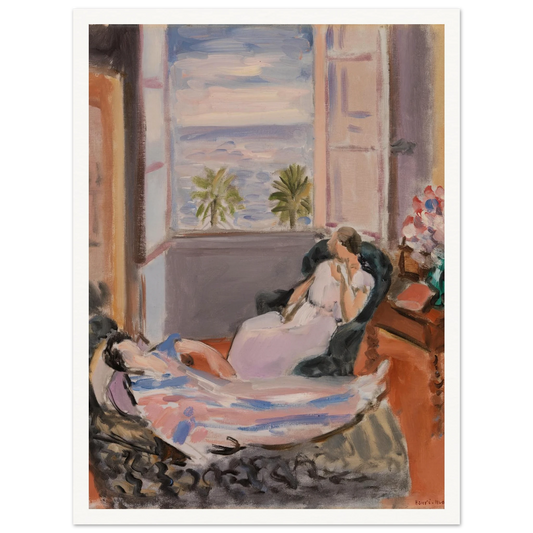 Interior with Two Figures, Open Window (1922) Art Print | Henri Matisse-Quipham Collections
