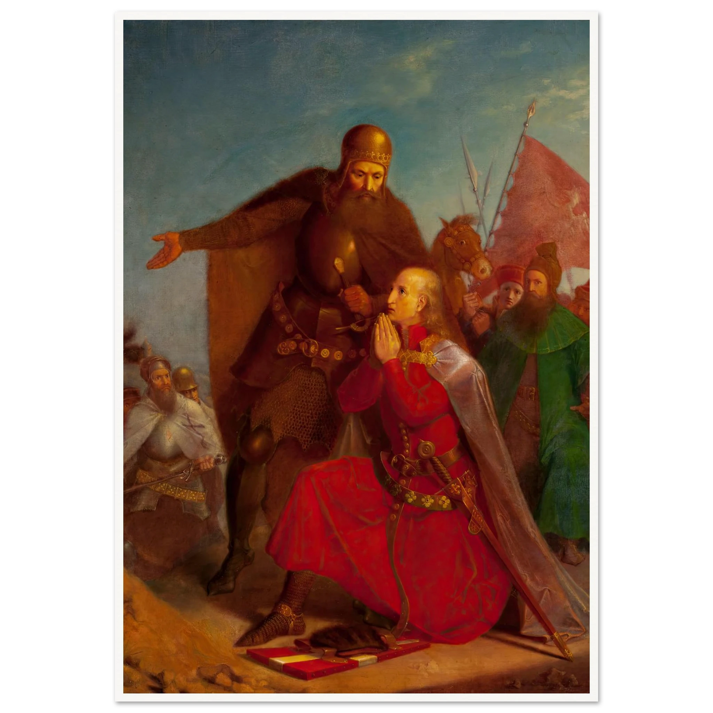 Władysław Jagiełło and Vytautas praying before the battle of Grunwald (1855) Art Print | Jan Matejko-Quipham Collections