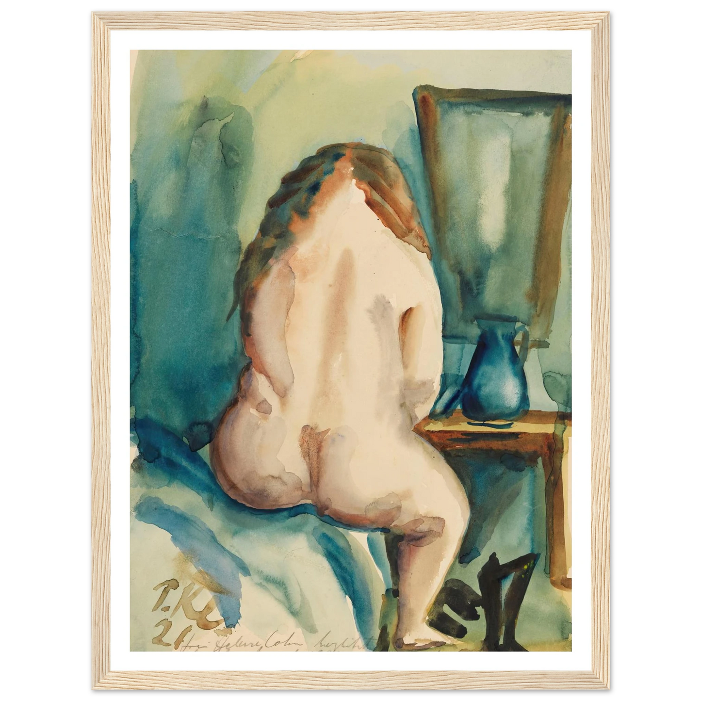 Interieur mit weiblichem Rückenakt (1921) Art Print | Paul Kleinschmidt-Quipham Collections