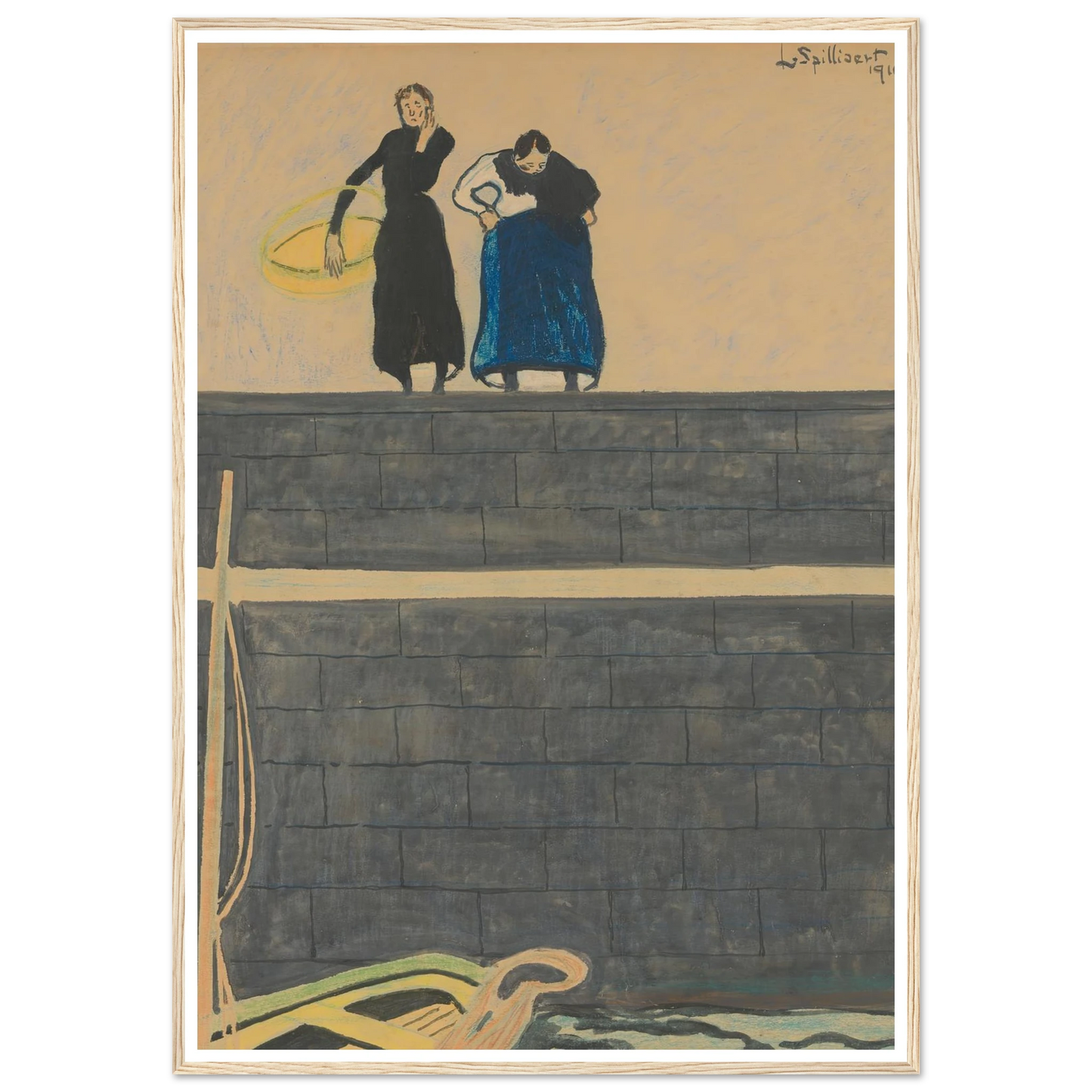Vissersvrouwen op de kaai (1910) Art Print | Leon Spilliaert-Quipham Collections