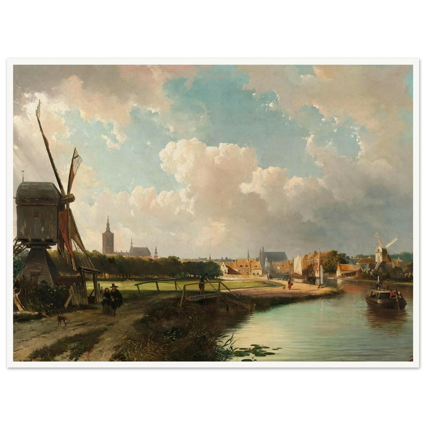 View of The Hague from the Delftse Vaart in the Seventeenth Century (1852) Art Print | Cornelis Springer-Quipham Collections