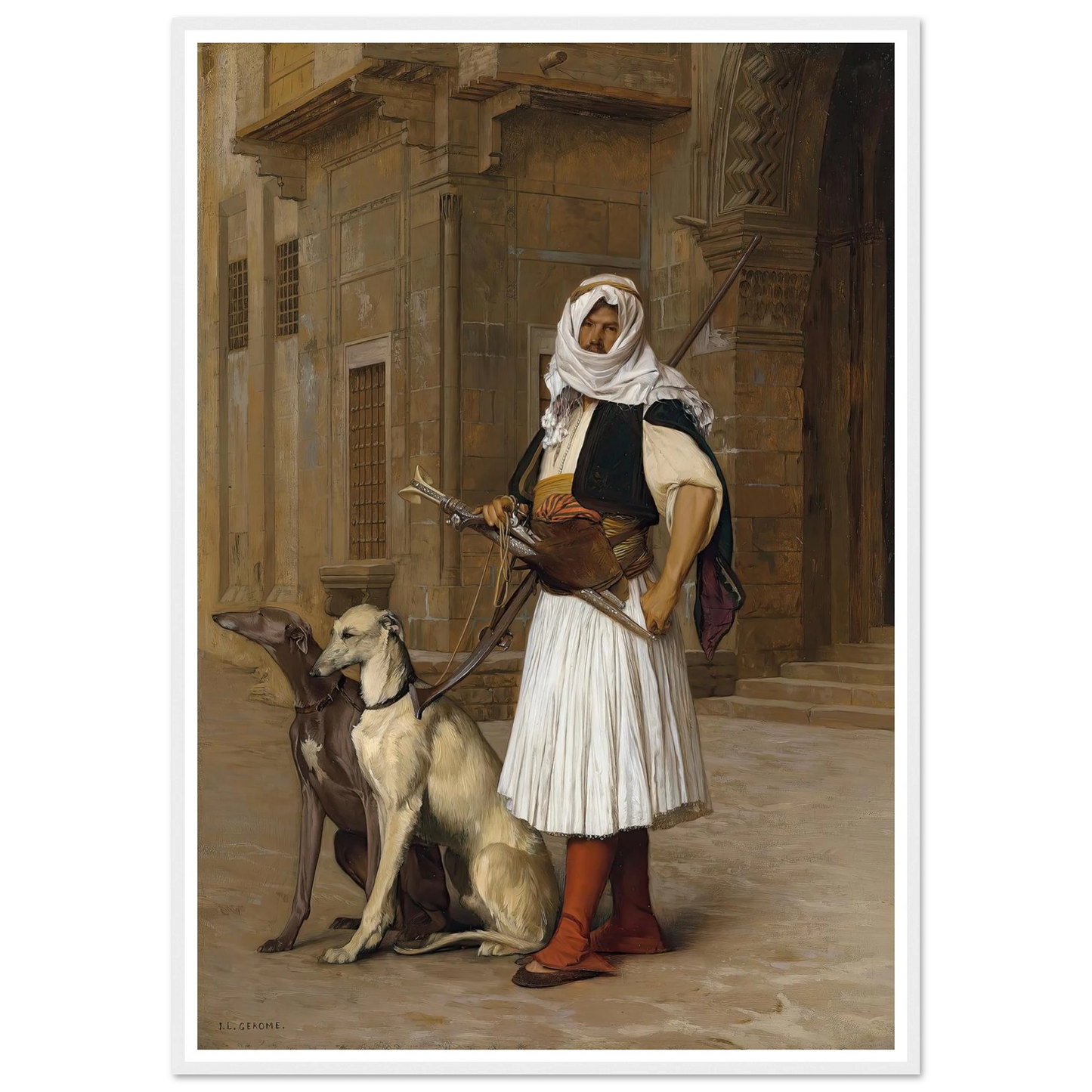 Arnaut and two Whippets (1867) Art Print | Jean Leon Gerome-Quipham Collections