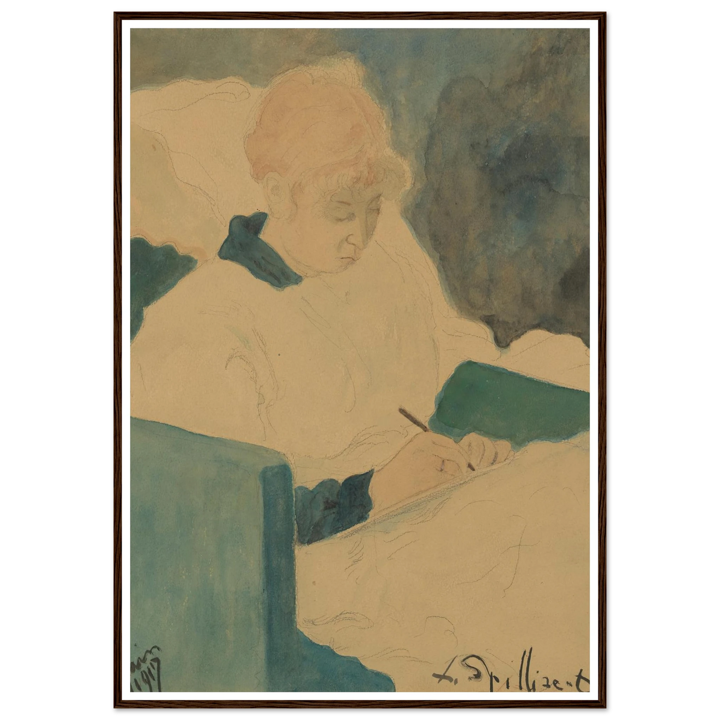 De briefschrijfster (1917) Art Print | Leon Spilliaert-Quipham Collections