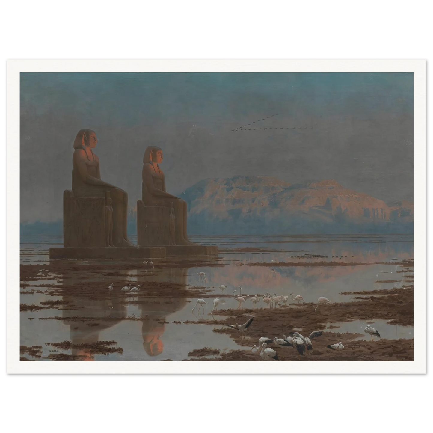 The Nile in flood, Thebes Art Print | Jean Leon Gerome-Quipham Collections