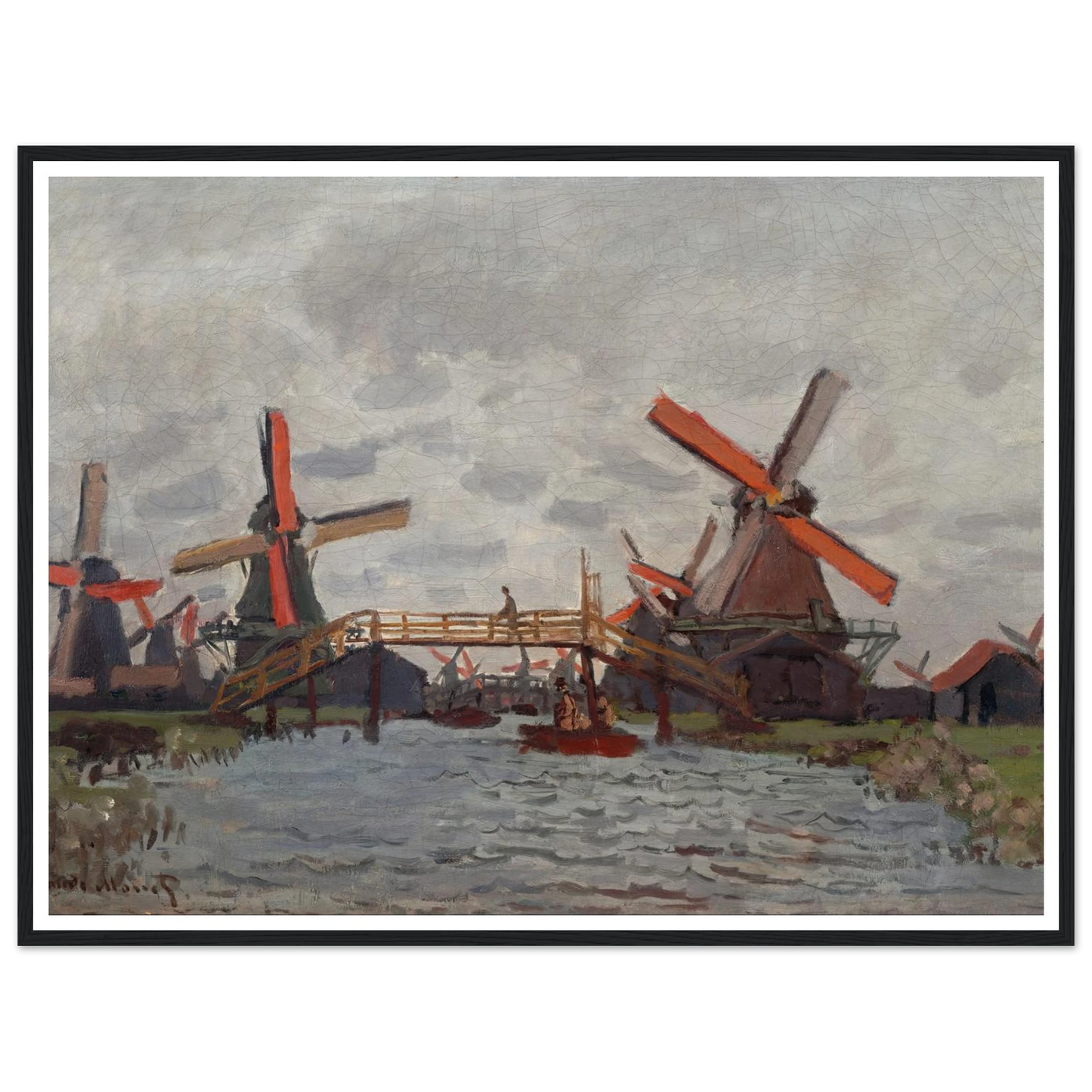 Mills at Westzijderveld near Zaandam (1871) Art Print | Claude Monet-Quipham Collections