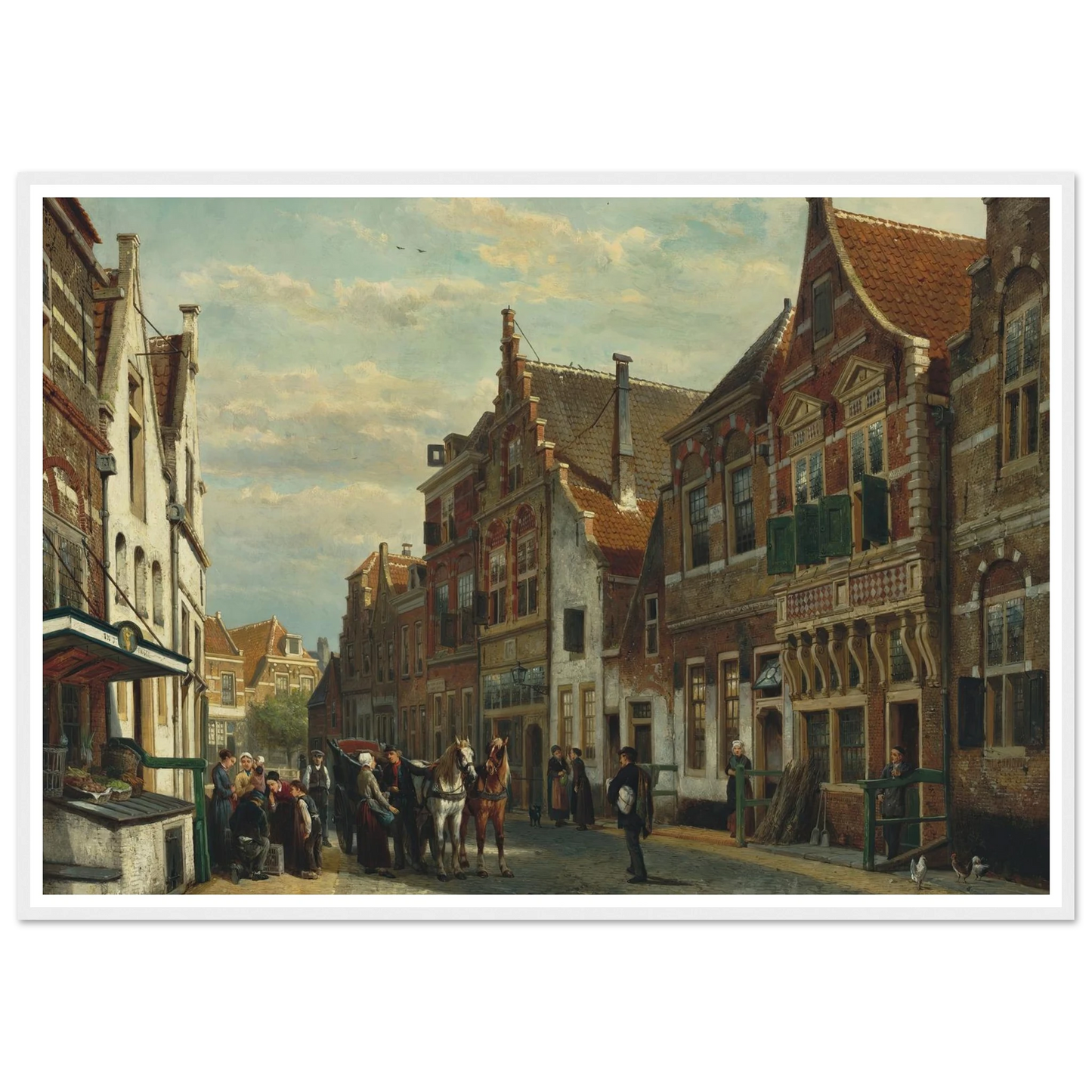 The Wijdstraat, Oudewater, in summer (1878) Art Print | Cornelis Springer-Quipham Collections