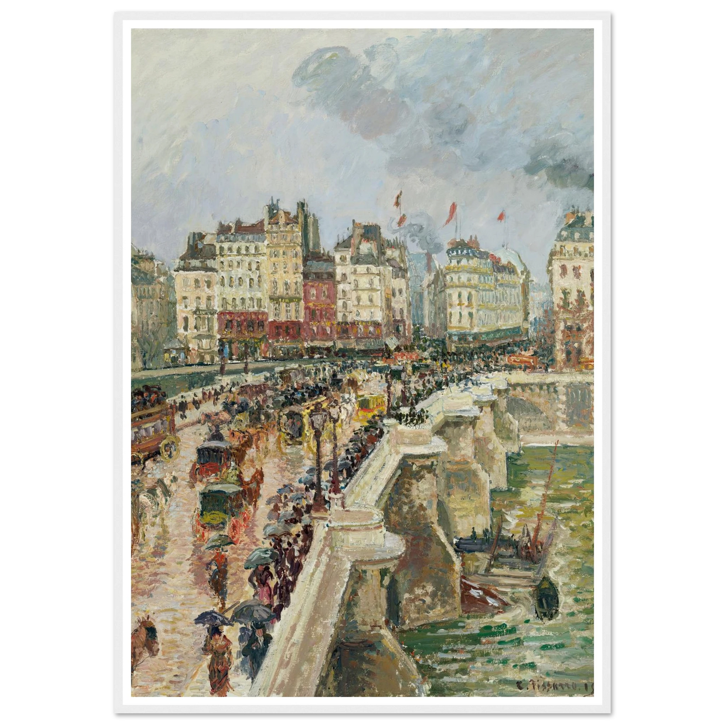 Le Pont-Neuf, après-midi de pluie (1901) Art Print | Camille Pissarro-Quipham Collections