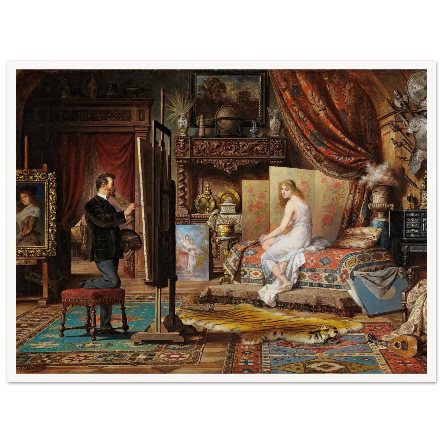 The Artist and His Model Art Print | Carl Schweninger Jr-Quipham Collections