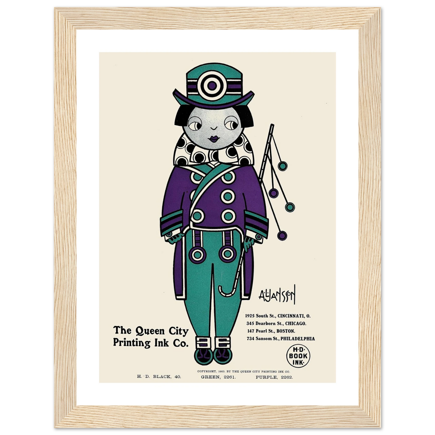 Queen City Ink, Ad. 01 (1890-1913) Art Print | Augustus Jansson-Quipham Collections