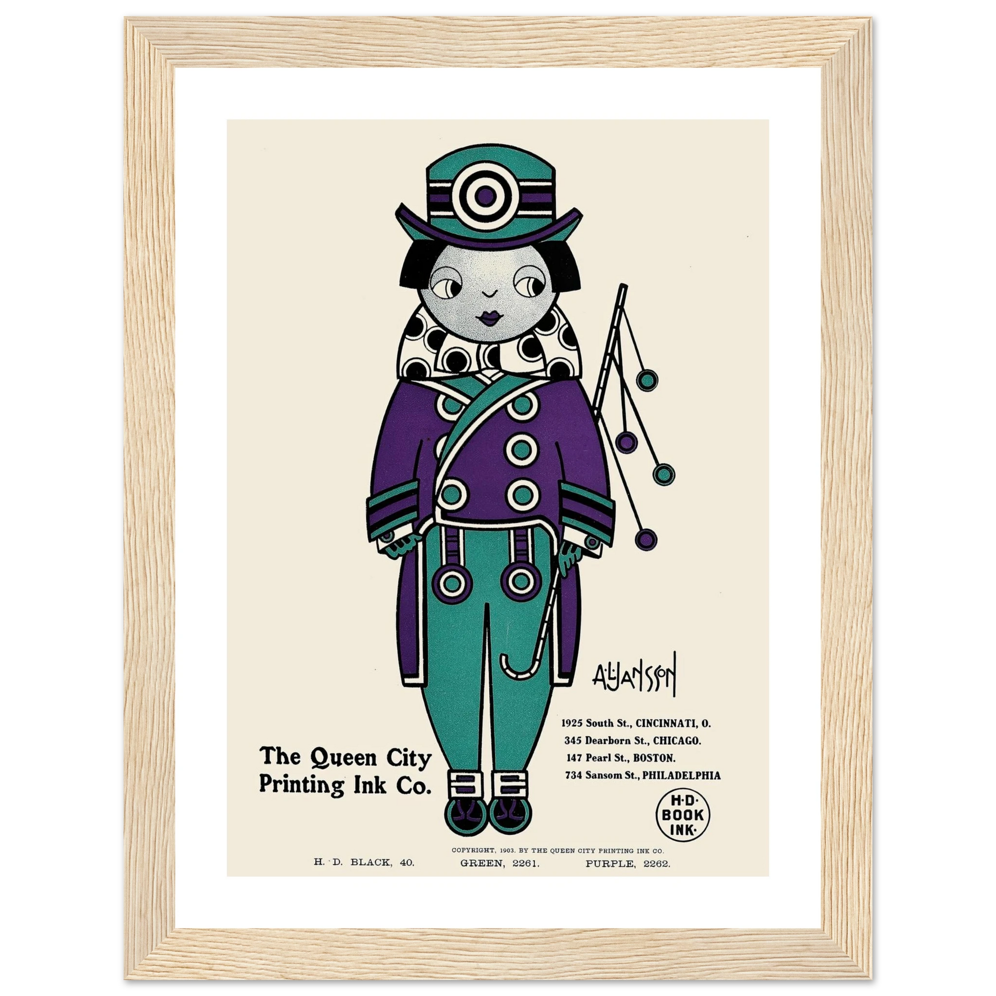 Queen City Ink, Ad. 01 (1890-1913) Art Print | Augustus Jansson-Quipham Collections