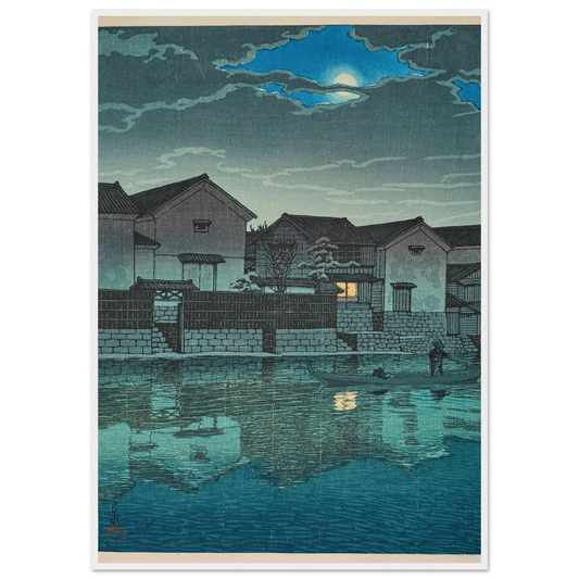 Izumo Matsue, oborozuki (Hazy moon at Matsue in Izumo) (1924) Art Print | Kawase Hasui-Quipham Collections