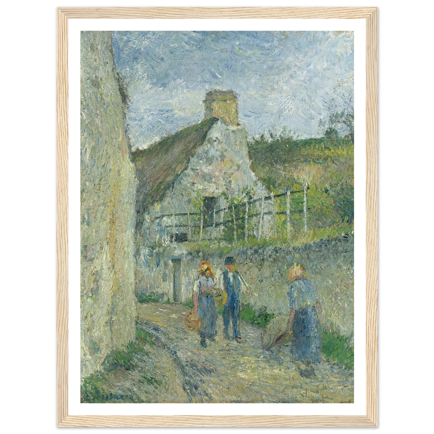 Rue Des Roches Au Valhermeil, Auvers Sur Oise (1880) Art Print | Camille Pissarro-Quipham Collections