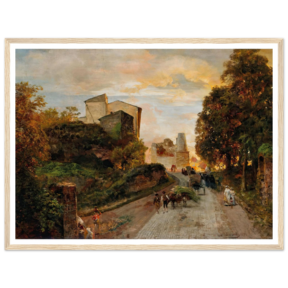 Village street at sunset (1894) Art Print | Oswald Achenbach-Quipham Collections