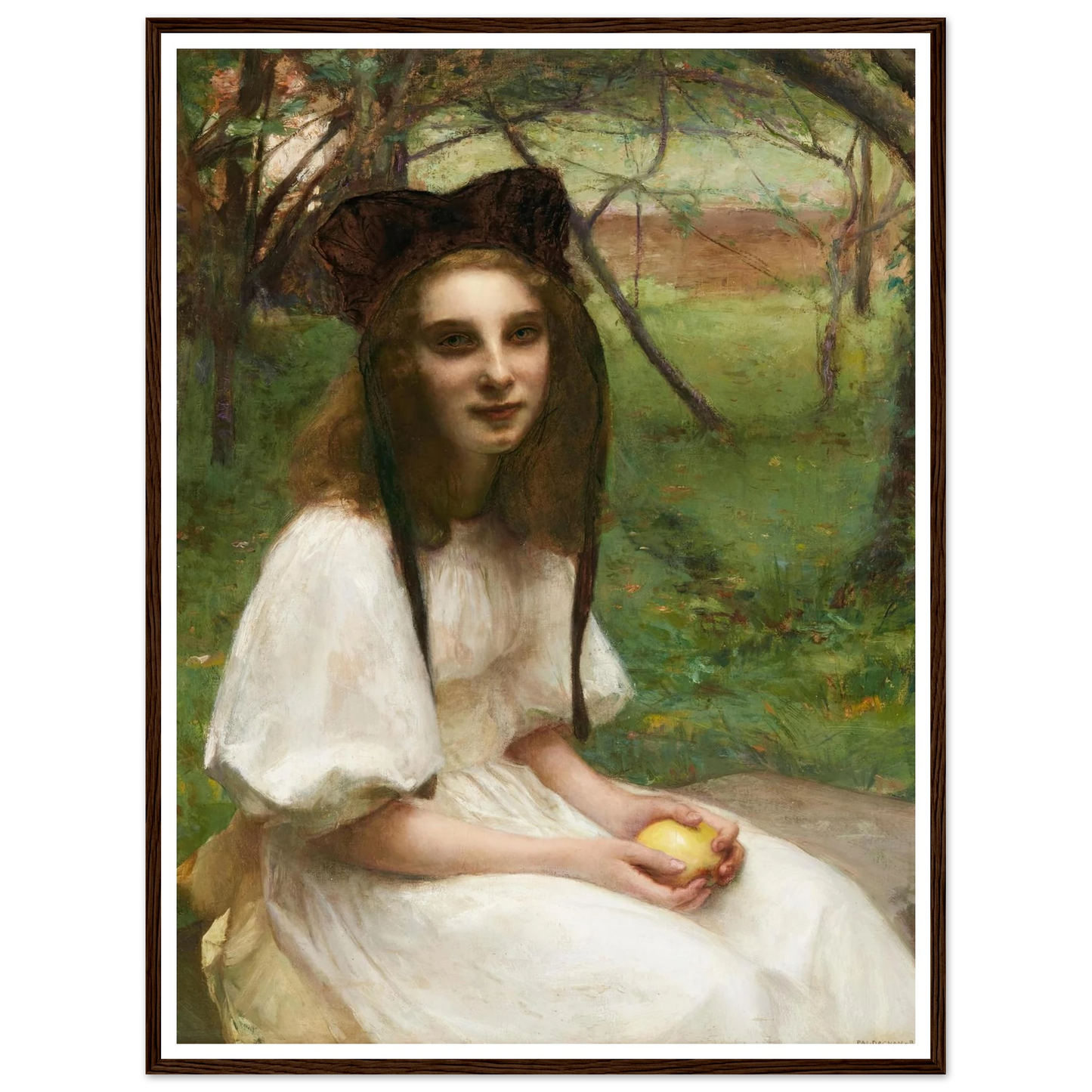 A portrait of a girl in a white dress Art Print | Pascal Adolphe Jean Dagnan Bouveret-Quipham Collections