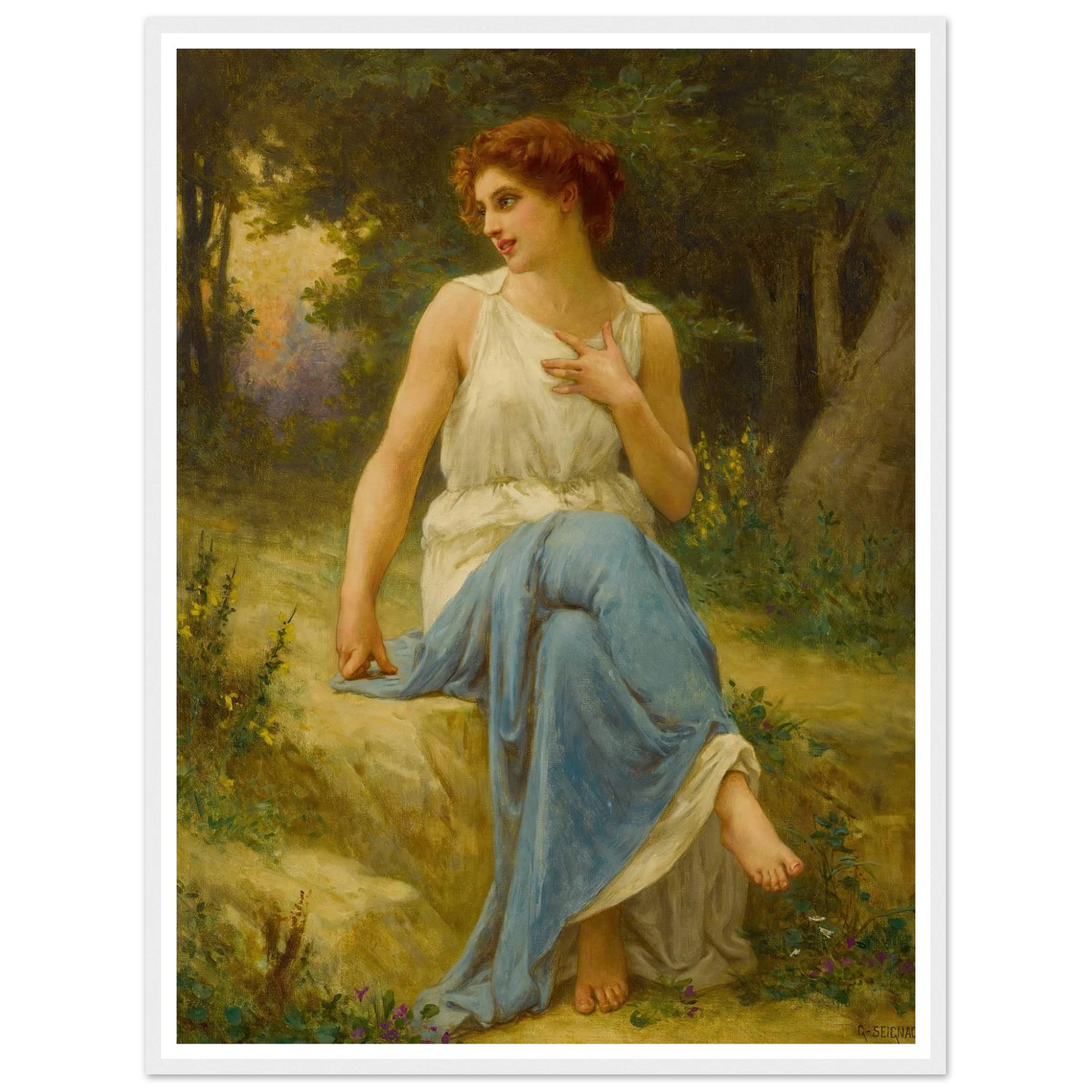 Portrait Of A Seated Woman Art Print | Guillaume Seignac-Quipham Collections