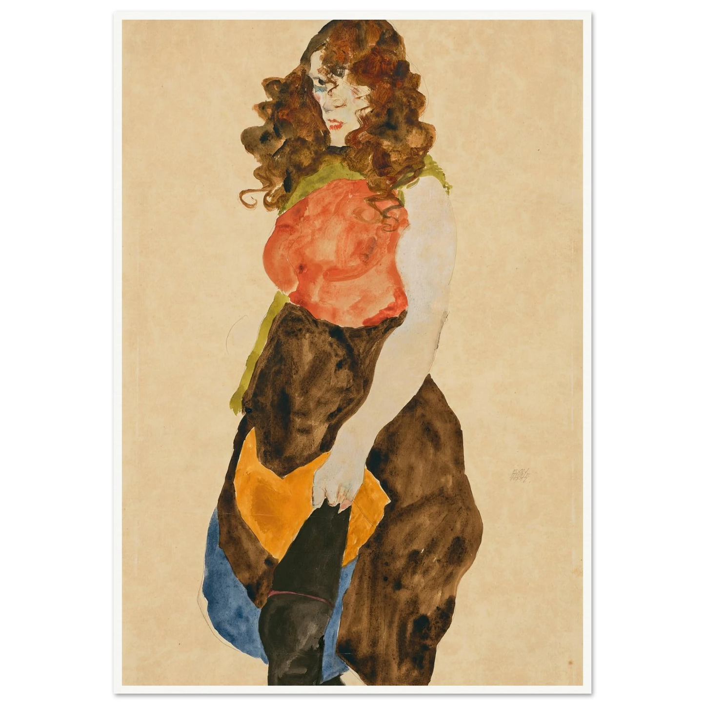 Stehende Frau (Dirne) (1912) Art Print | Egon Schiele-Quipham Collections