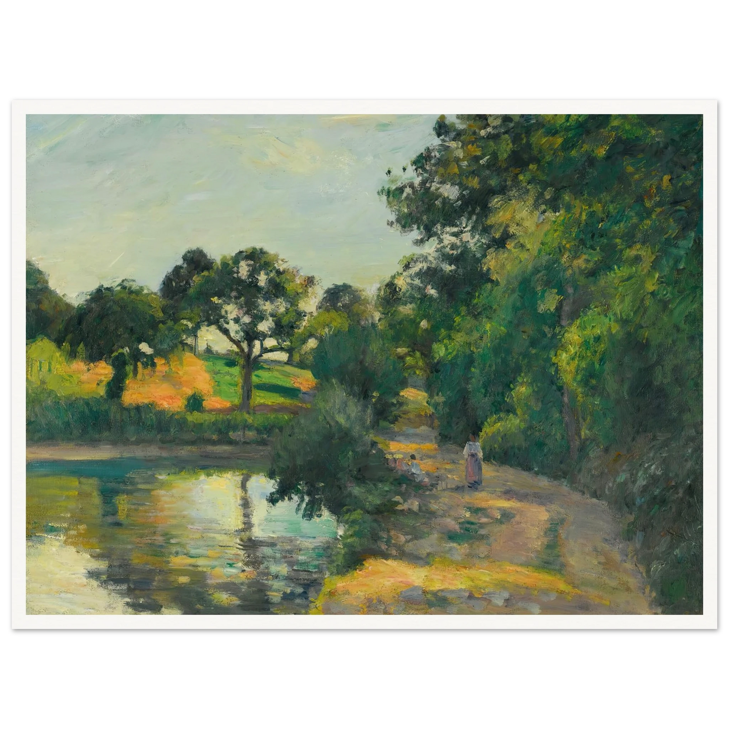 L’étang Au Soleil Couchant, Montfoucault (1874) Art Print | Camille Pissarro-Quipham Collections