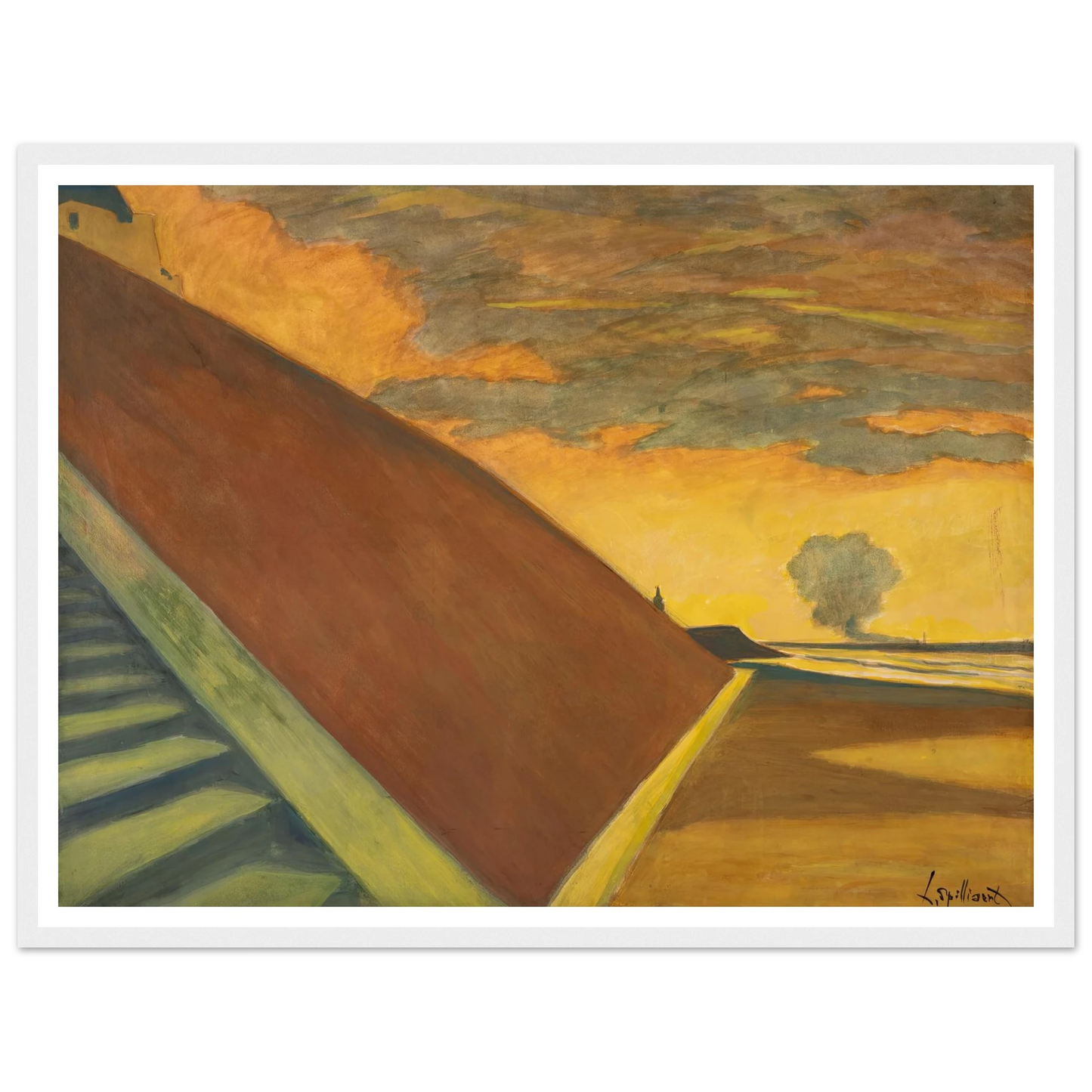 L’escalier, crépuscule jaune (1922) Art Print | Leon Spilliaert-Quipham Collections