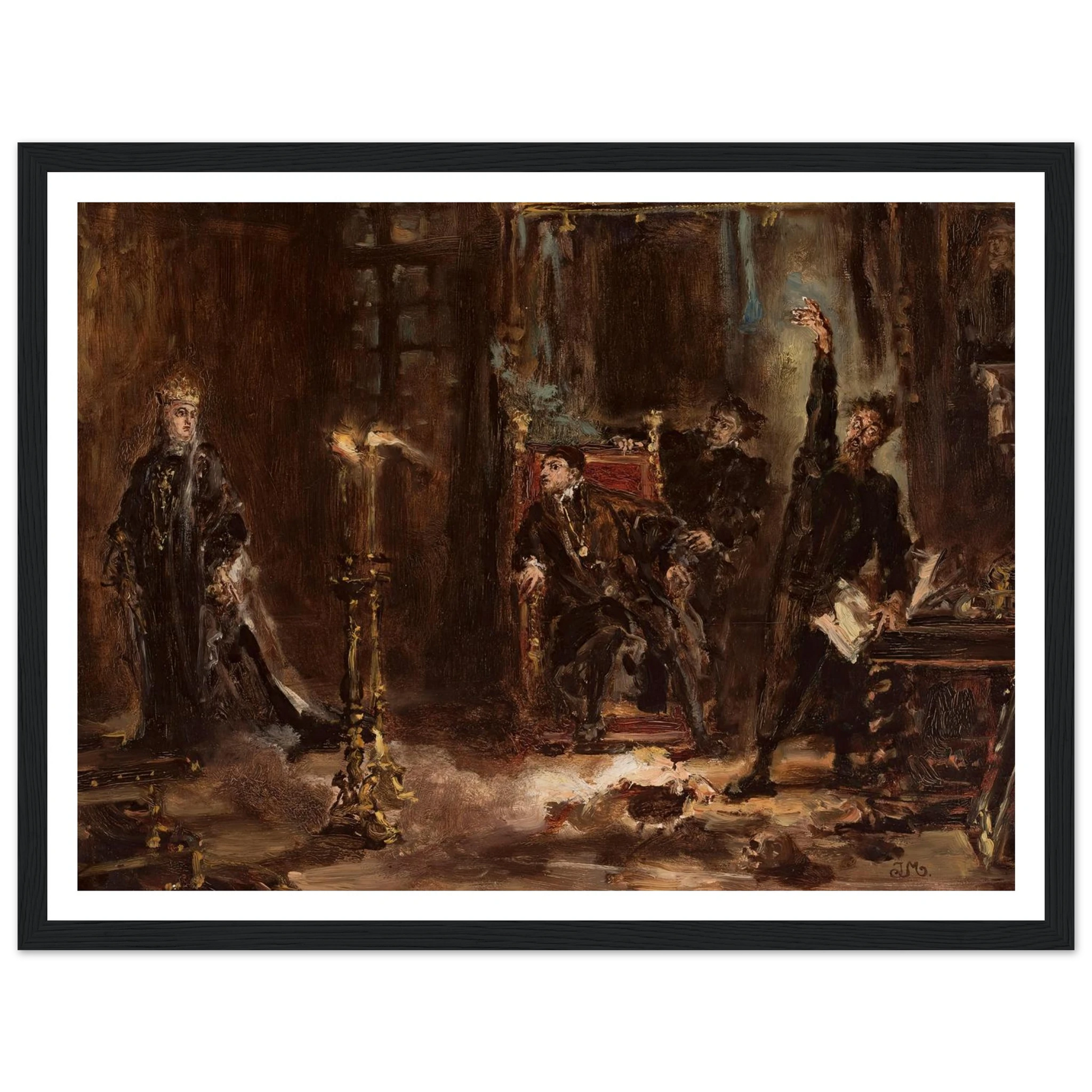 Twardowski conjuring the spirit of Barbara for Sigismund Augustus, sketch (1884) Art Print | Jan Matejko-Quipham Collections