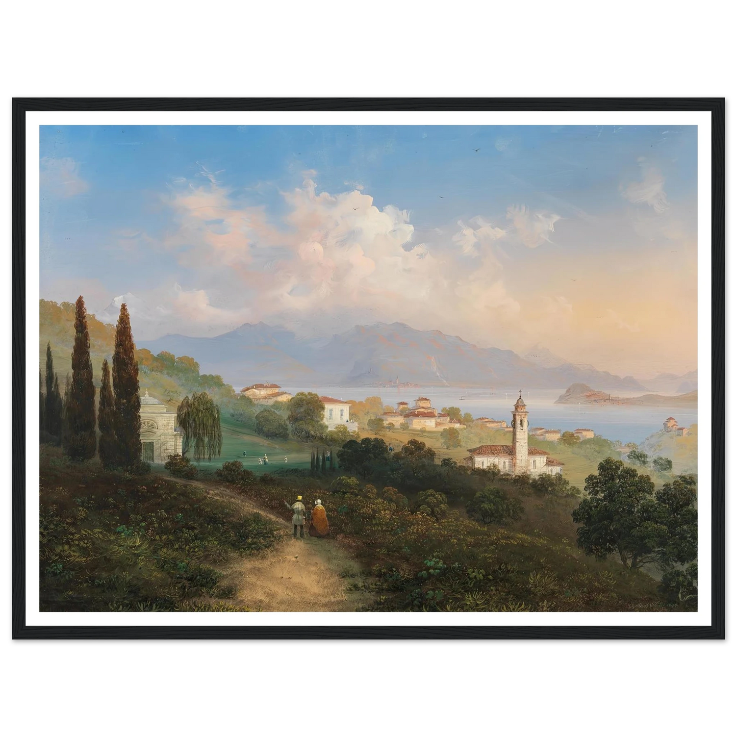 A View of Lake Como and Menaggio, with Punta di Bellagio on the Right (1847) Art Print | Carlo Bossoli-Quipham Collections