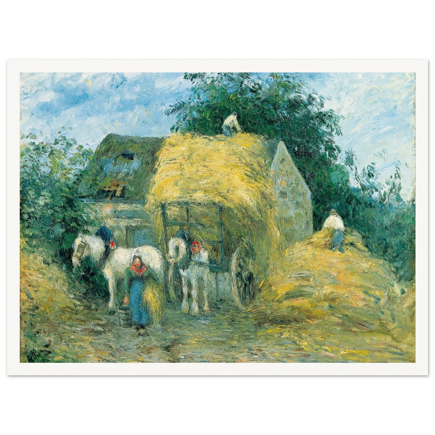 The Hay Cart, Montfoucault (1879) Art Print | Camille Pissarro-Quipham Collections