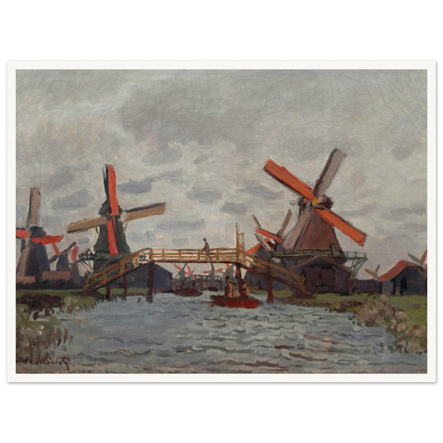 Mills at Westzijderveld near Zaandam (1871) Art Print | Claude Monet-Quipham Collections