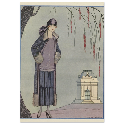 Le Belvédère ; Robe-Manteau, de Worth (1924) Art Print | George Barbier-Quipham Collections