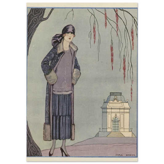 Le Belvédère ; Robe-Manteau, de Worth (1924) Art Print | George Barbier-Quipham Collections