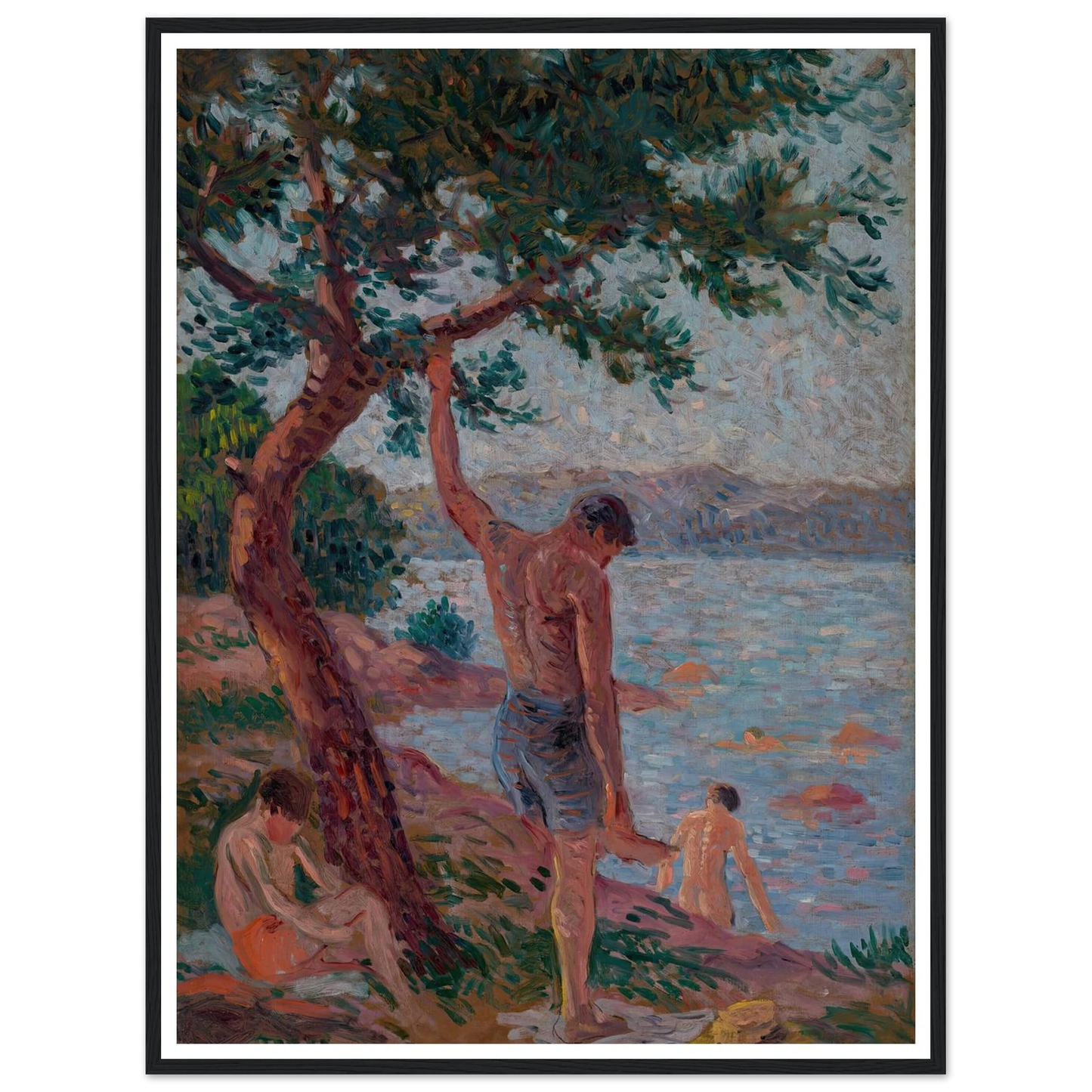 Saint-Tropez, baigneurs sous la pinède (1901) Art Print | Maximilien Luce-Quipham Collections