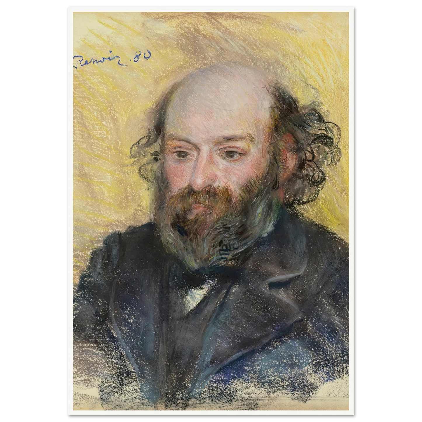 Portrait de Cézanne (1880) Art Print | Pierre Auguste Renoir-Quipham Collections