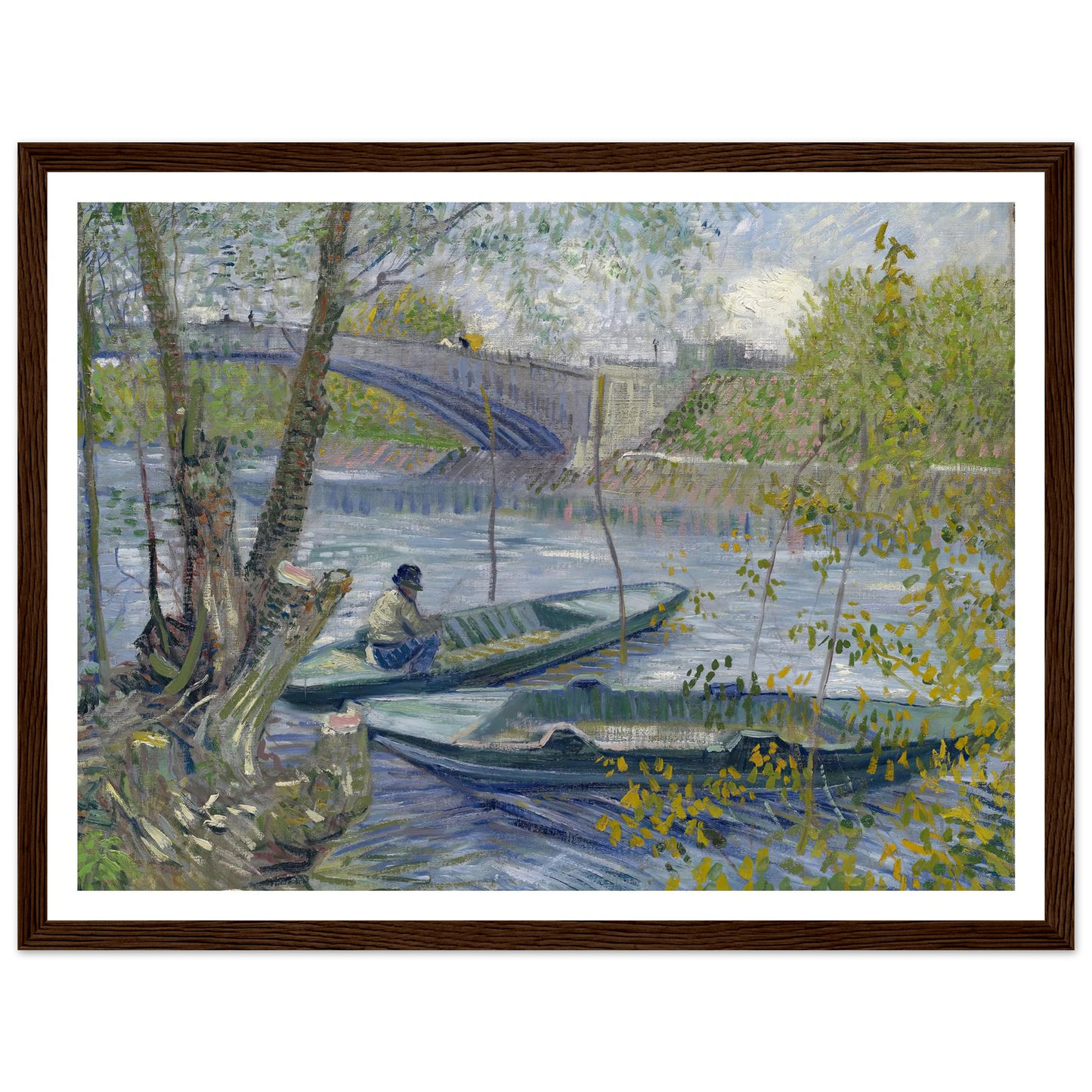 Fishing in Spring, the Pont de Clichy (Asnières) (1887) Art Print | Vincent van Gogh-Quipham Collections