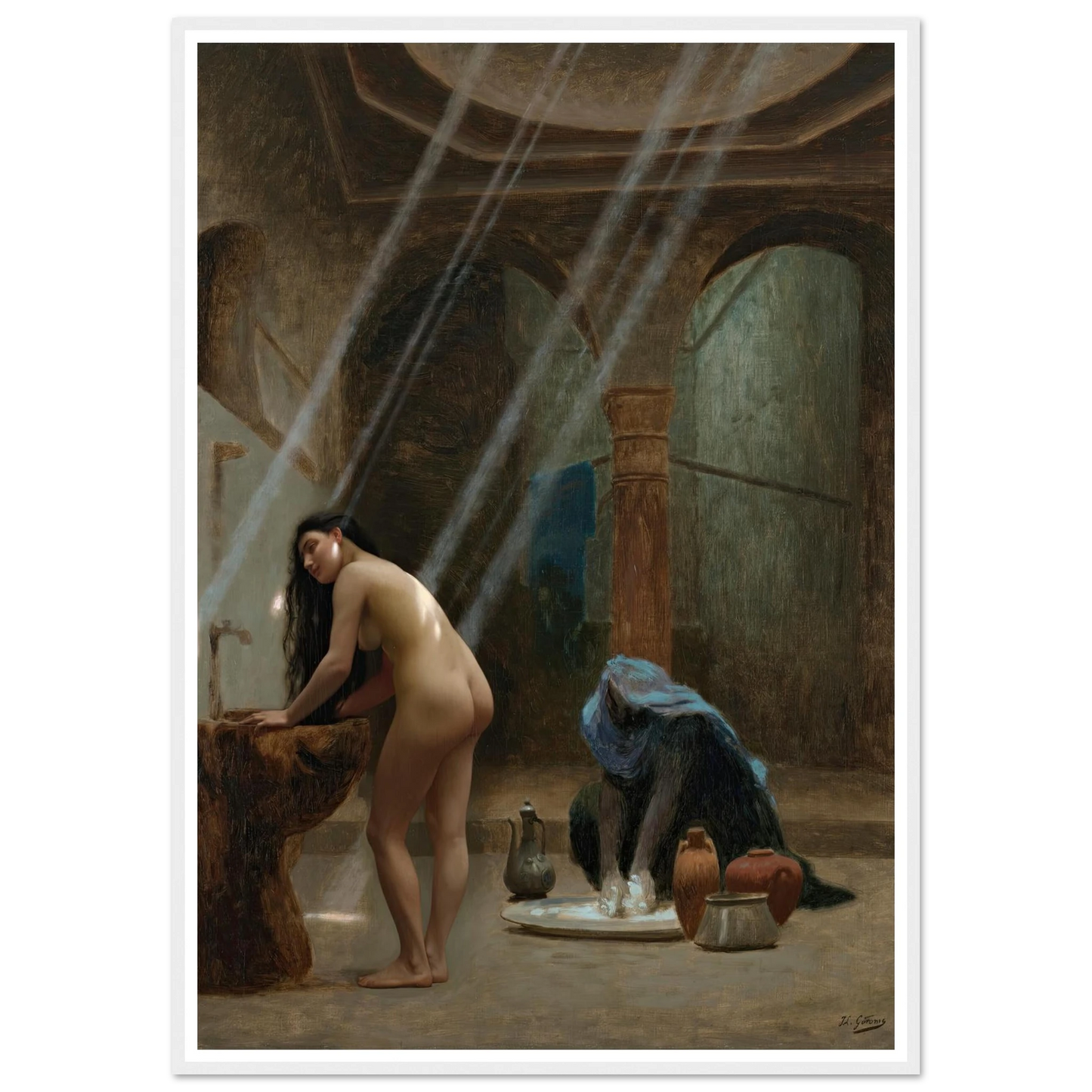 Un bain maure, ébauche (circa 1870s) Art Print | Jean Leon Gerome-Quipham Collections